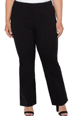 Pants-Liverpool Los Angeles PLUS KELSEY FLARE TROUSER SUPER STRETCH PONTE Black