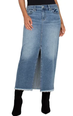Skirts|Skirts-Liverpool Los Angeles 5-POCKET FRONT SLIT MAXI SKIRT Tanglewood