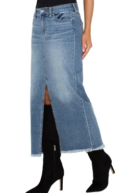 Skirts|Skirts-Liverpool Los Angeles 5-POCKET FRONT SLIT MAXI SKIRT Tanglewood