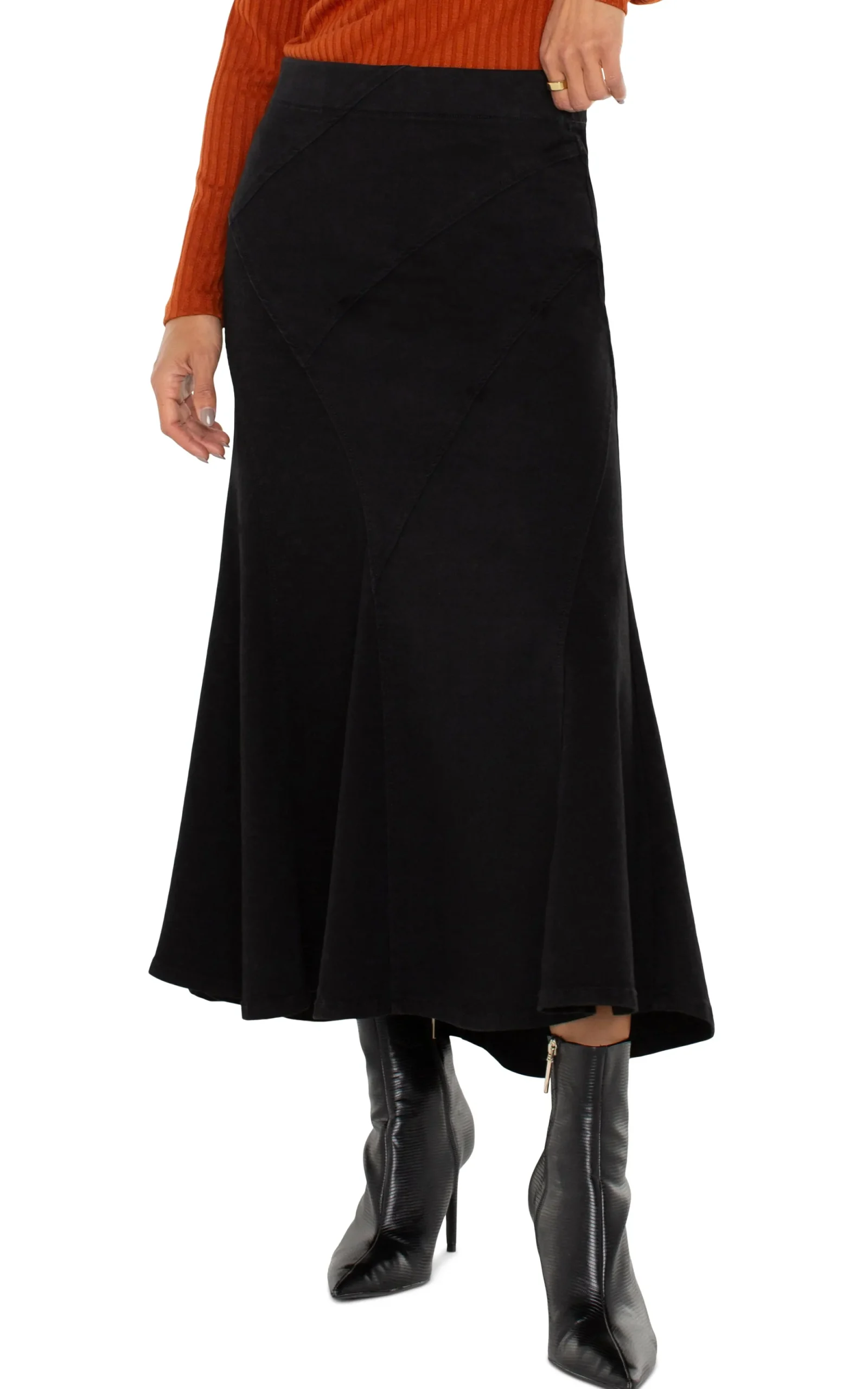 Skirts|Skirts-Liverpool Los Angeles PULL ON MERMAID MAXI SKIRT Blackrinse