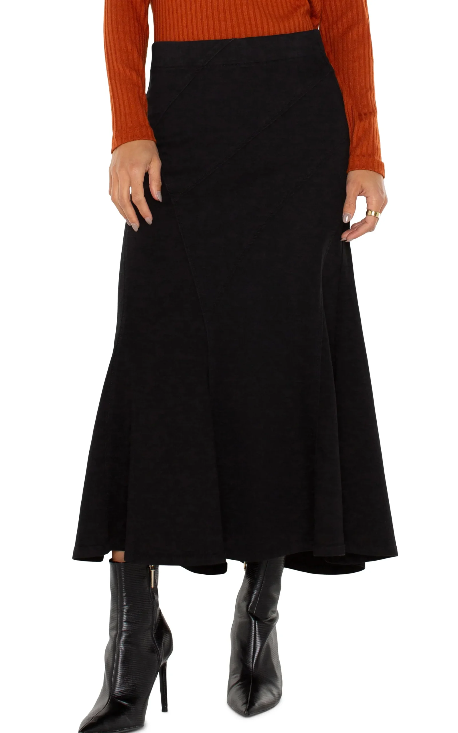 Skirts|Skirts-Liverpool Los Angeles PULL ON MERMAID MAXI SKIRT Blackrinse