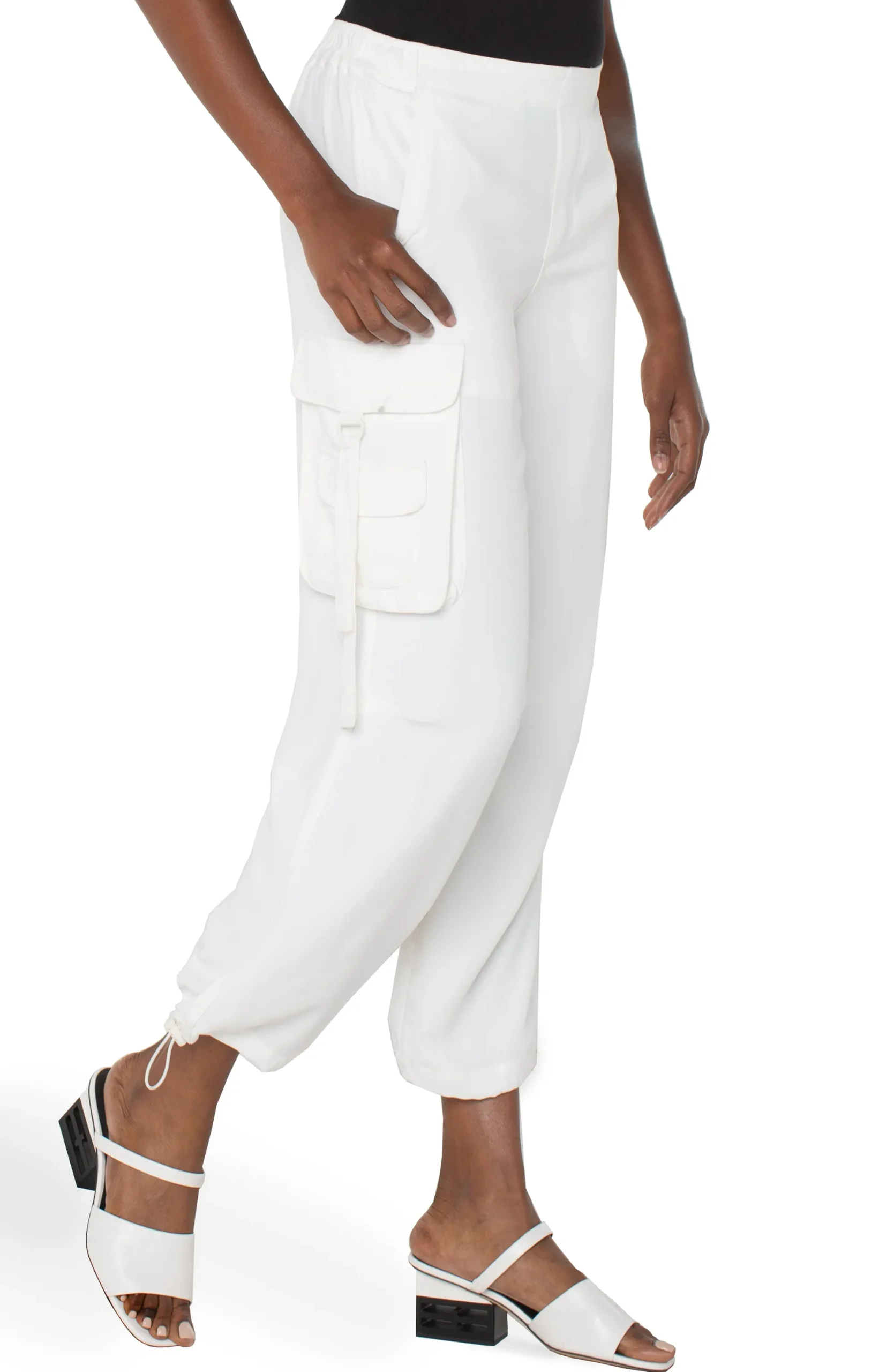 Pants|Utility Pants-Liverpool Los Angeles PULL-ON PARACHUTE CARGO PANTS Porcelain