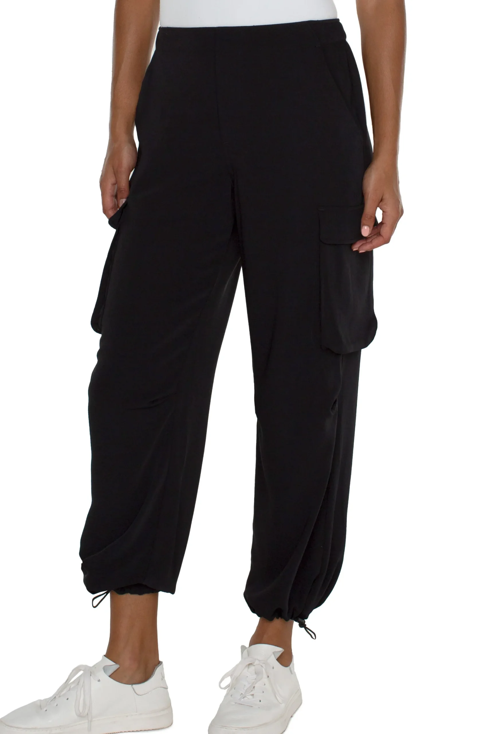 Utility Pants|Pants-Liverpool Los Angeles PULL-ON PARACHUTE CARGO PANTS Black