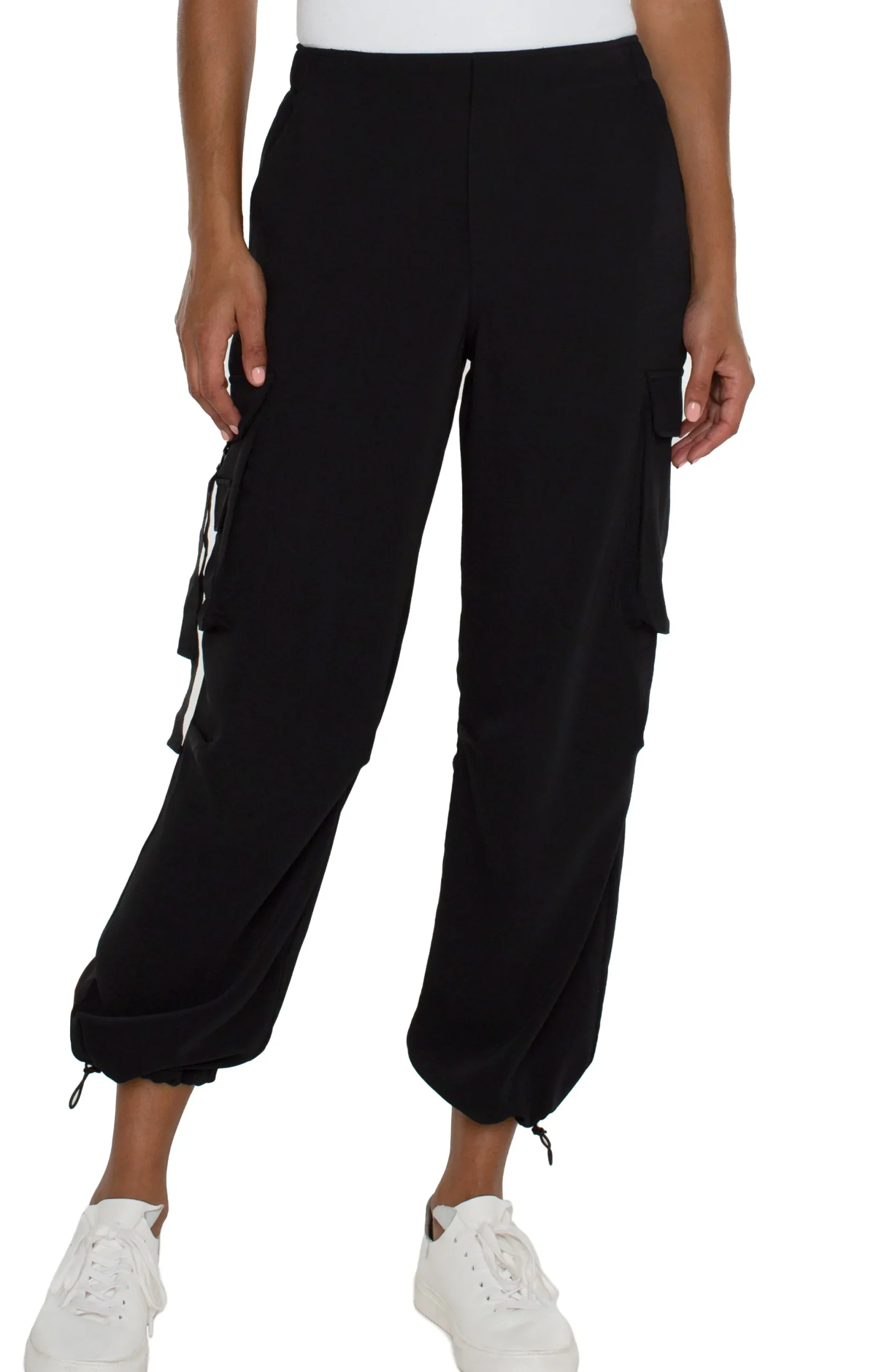 Utility Pants|Pants-Liverpool Los Angeles PULL-ON PARACHUTE CARGO PANTS Black