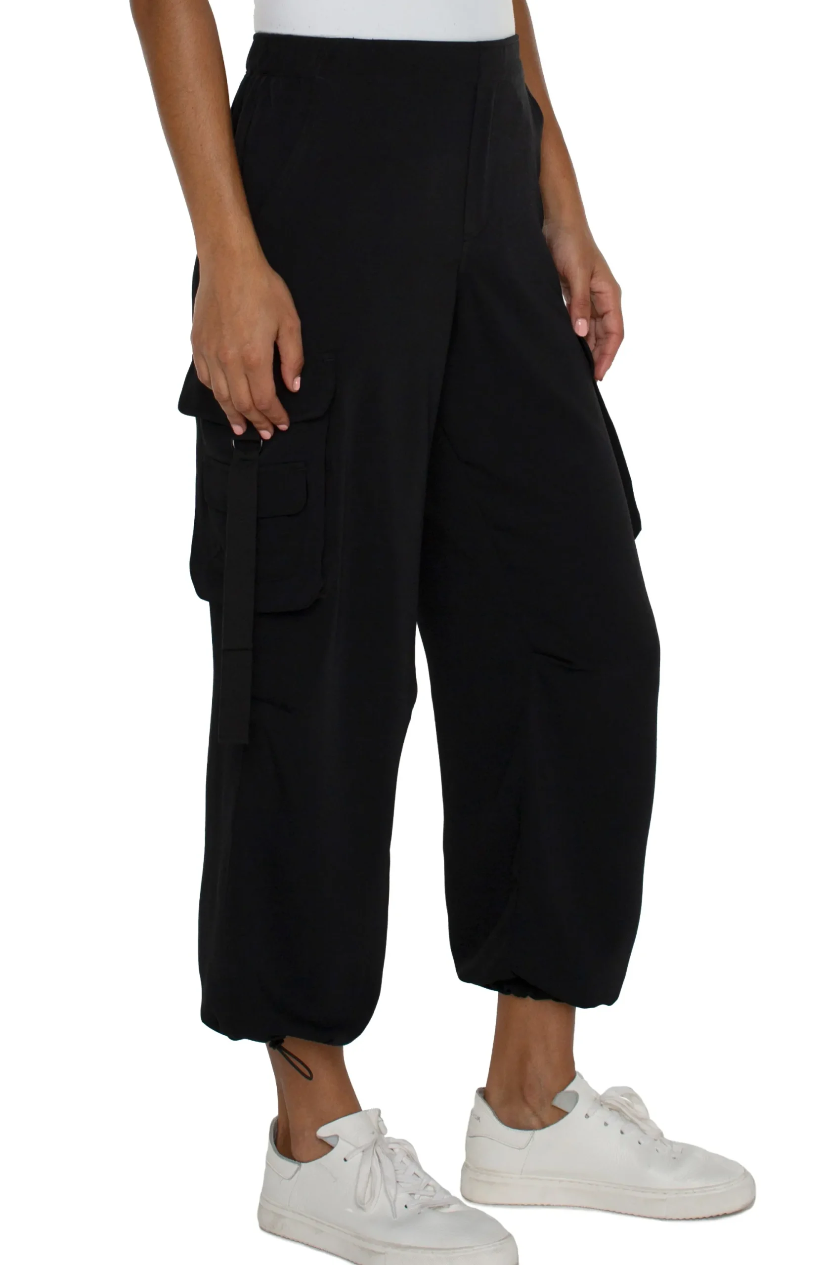 Utility Pants|Pants-Liverpool Los Angeles PULL-ON PARACHUTE CARGO PANTS Black