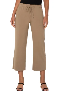 Pants|Knit Pull-On-Liverpool Los Angeles PULL-ON TIE WAIST WIDE LEG ANKLE Palosanto