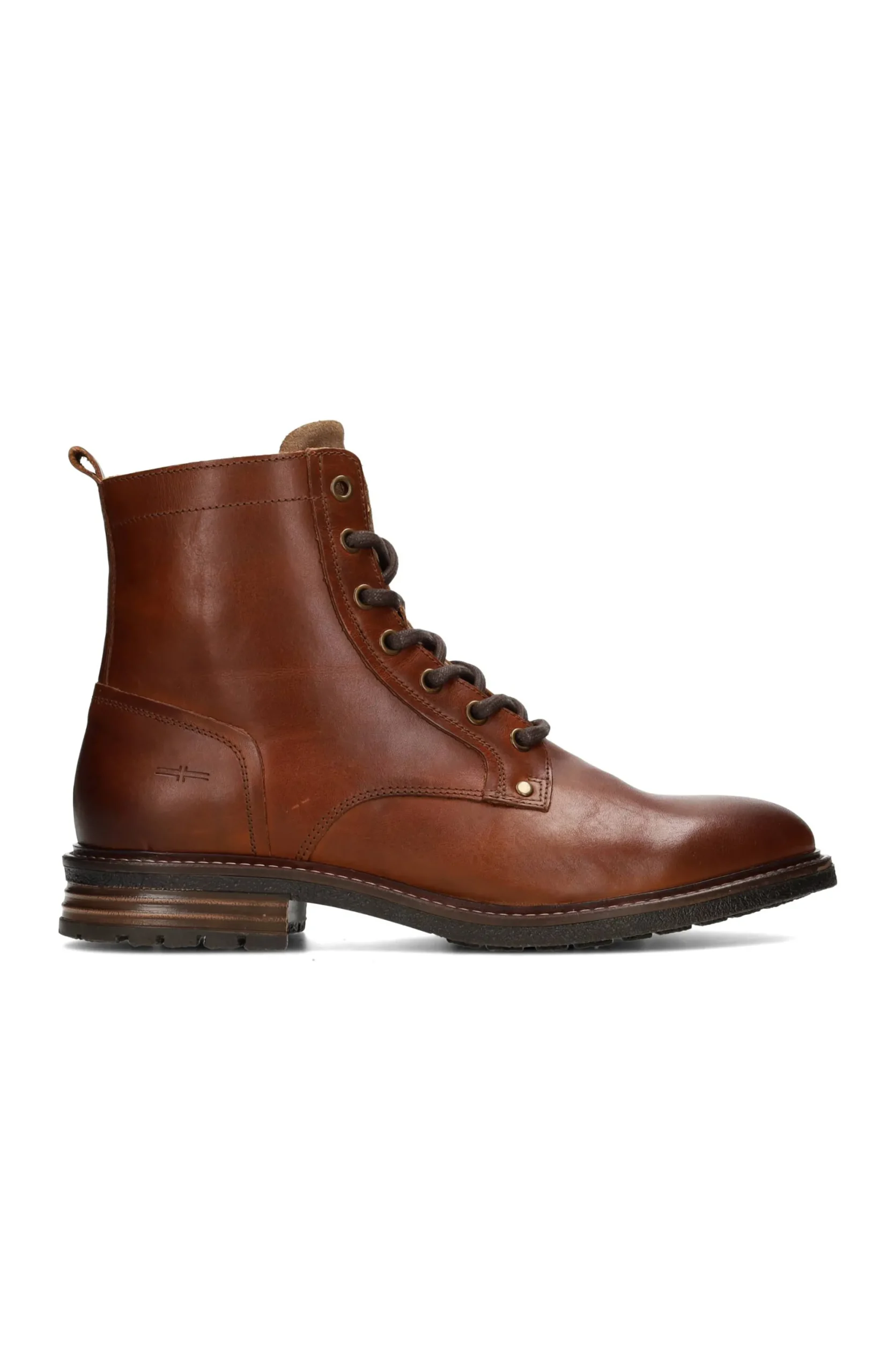 Boots-Liverpool Los Angeles RICHARD BURNISHED LEATHER LACE UP BOOT Cognac