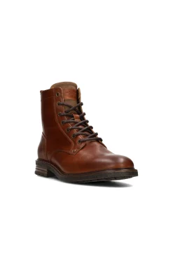 Boots-Liverpool Los Angeles RICHARD BURNISHED LEATHER LACE UP BOOT Cognac