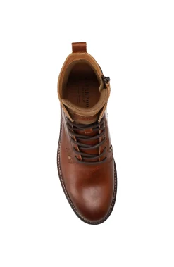 Boots-Liverpool Los Angeles RICHARD BURNISHED LEATHER LACE UP BOOT Cognac