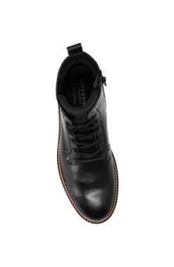 Boots-Liverpool Los Angeles RICHARD BURNISHED LEATHER LACE UP BOOT Black