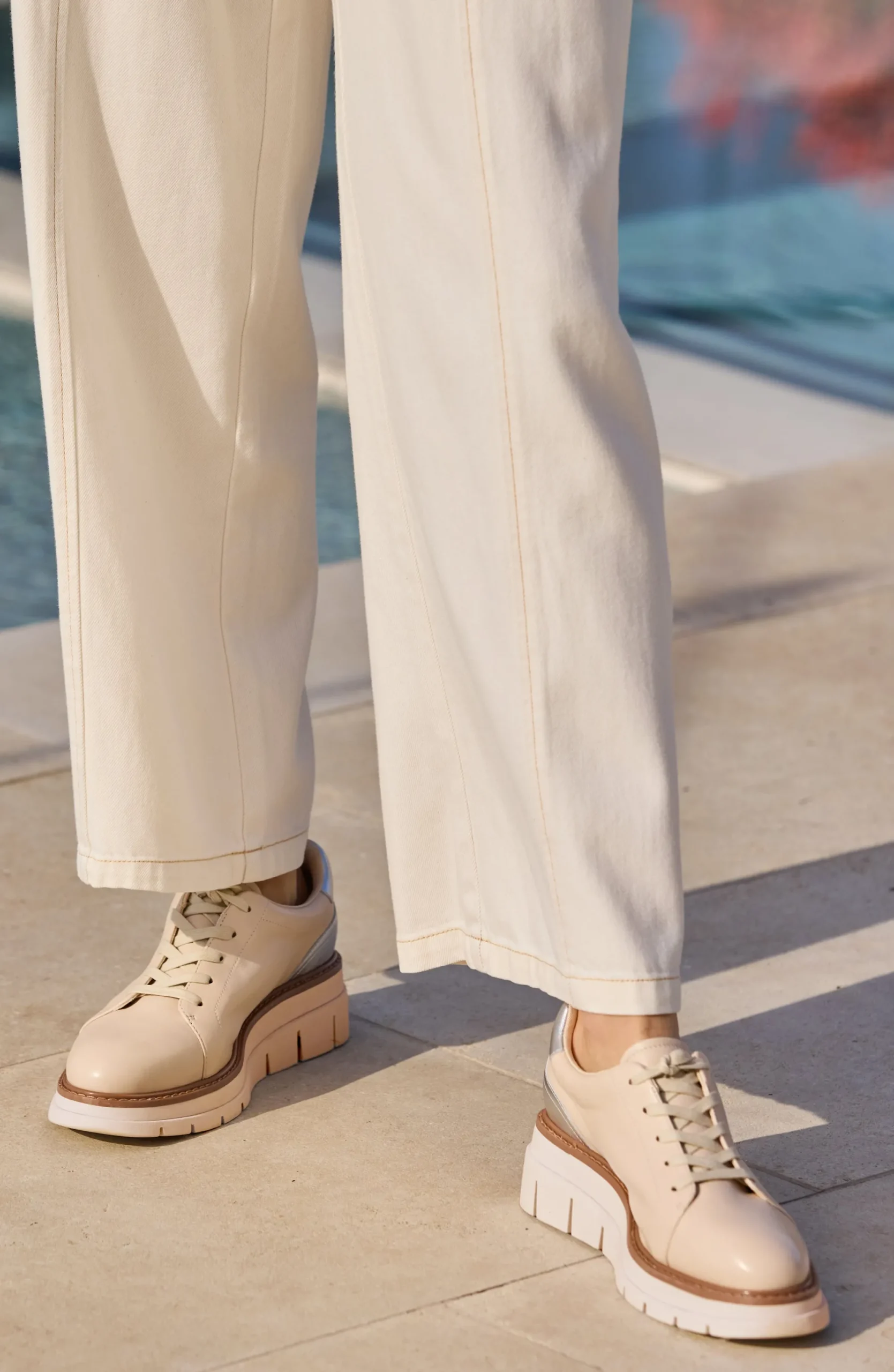 Sneakers-Liverpool Los Angeles RIVERSIDE LACE UP PLATFORM WITH RIDGE SOLE Ecrusilver