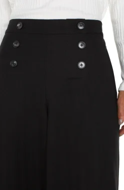 Pants-Liverpool Los Angeles SAILOR CROP WIDE LEG Black
