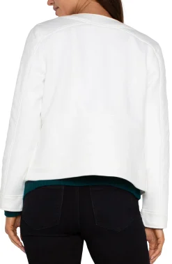 Jackets-Liverpool Los Angeles SCOOP NECK QUILTED ZIP JACKET Porcelain