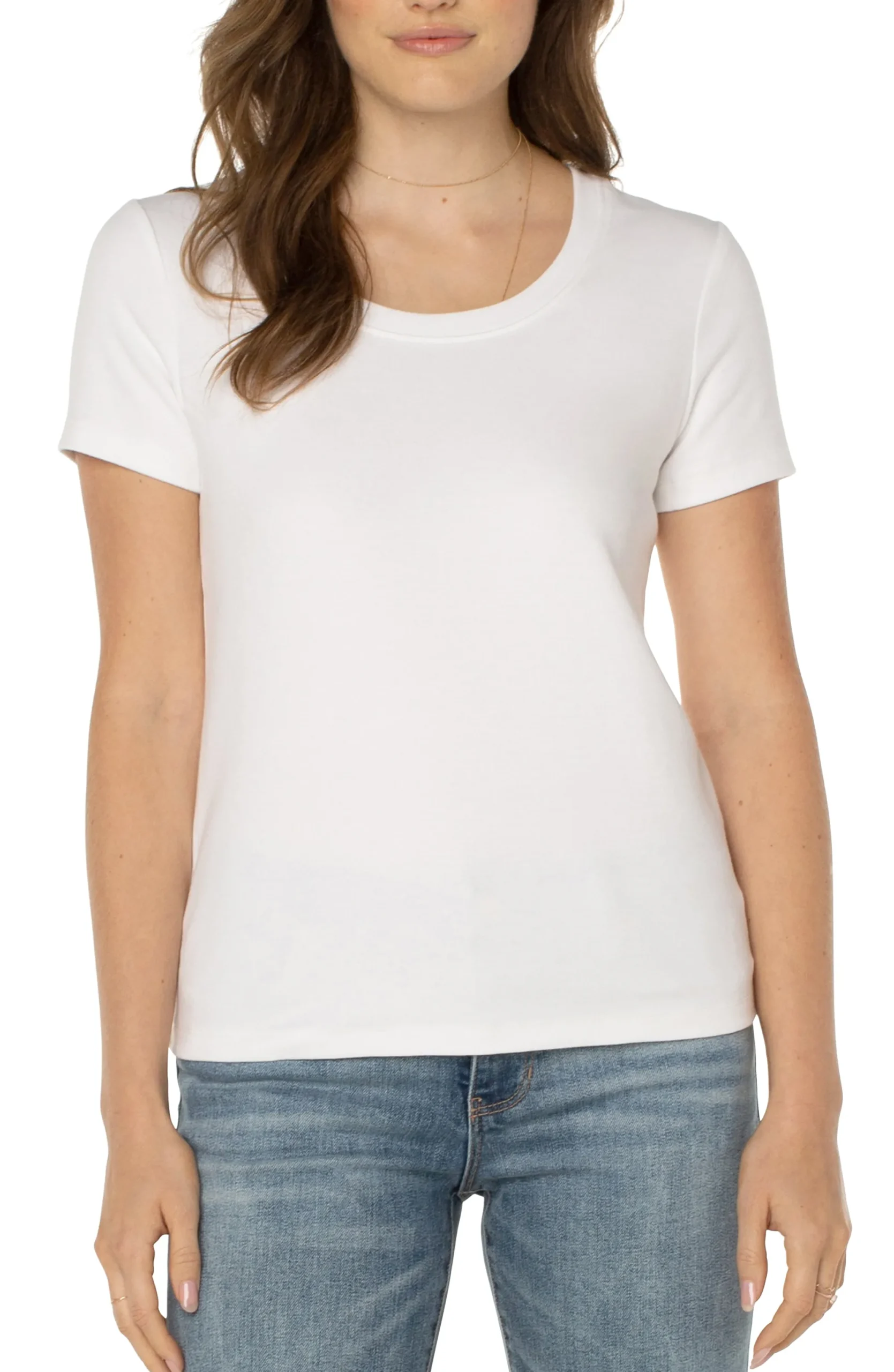 Tops|Tees-Liverpool Los Angeles SCOOP NECK SHORT SLEEVE TEE White