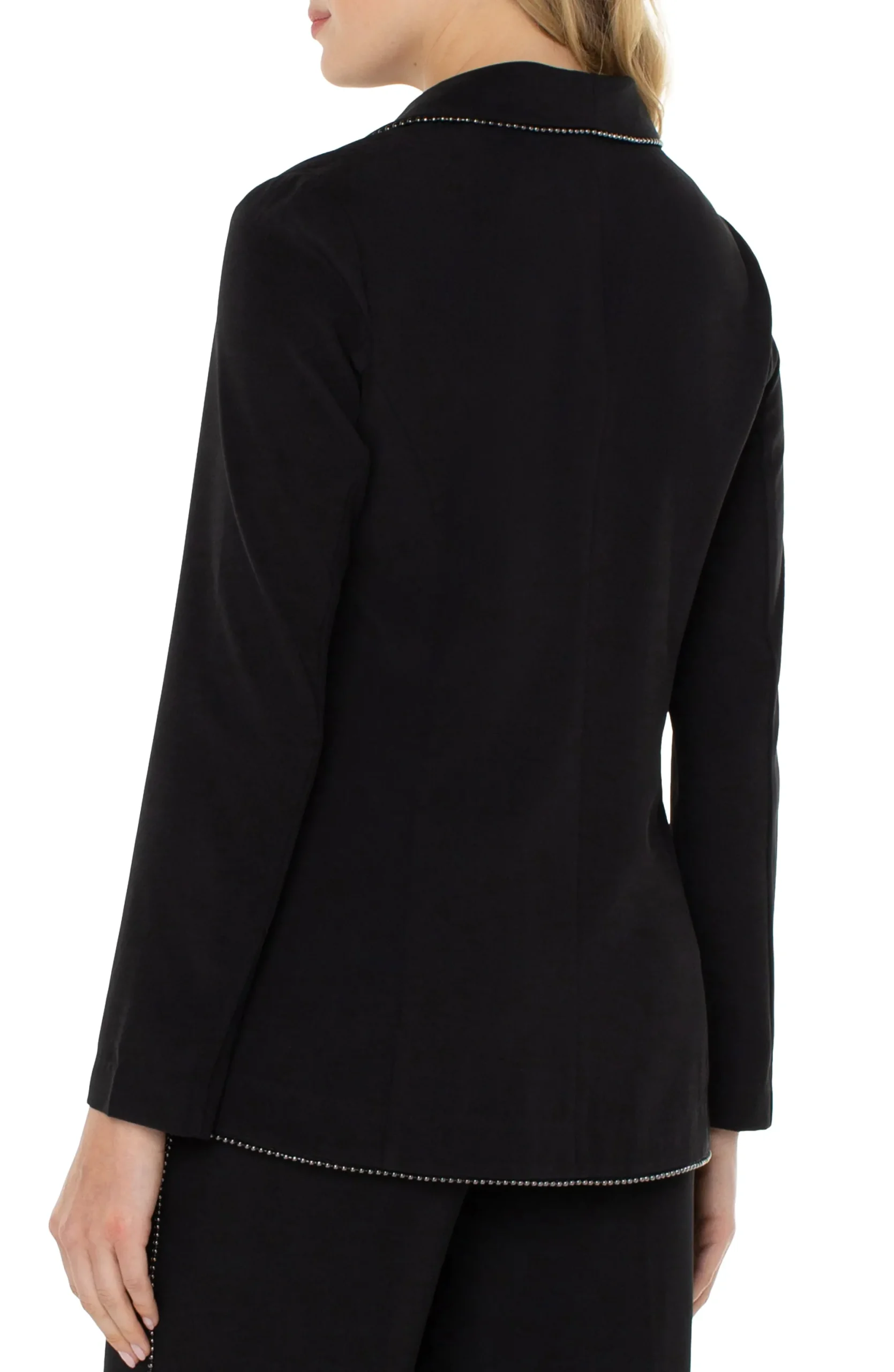 Jackets-Liverpool Los Angeles SHAWL COLLAR BLAZER WITH CHAIN DETAIL Black