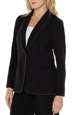 Jackets-Liverpool Los Angeles SHAWL COLLAR BLAZER WITH CHAIN DETAIL Black