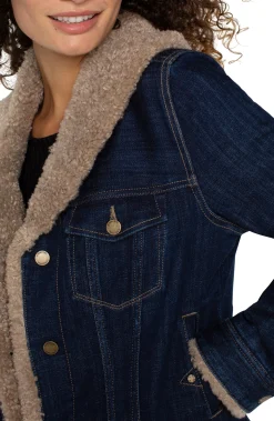 Jackets-Liverpool Los Angeles SHERPA COLLAR TRUCKER JACKET Rinse
