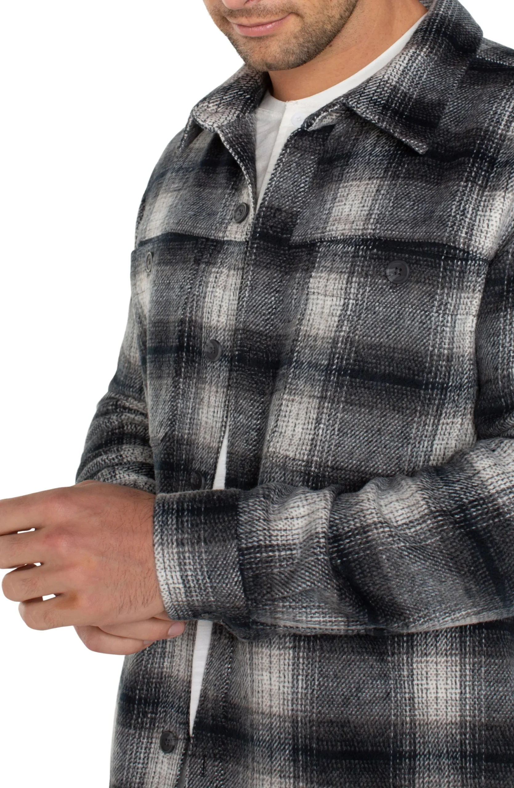 Jackets & Blazers-Liverpool Los Angeles SHIRT JACKET Navygreymulti