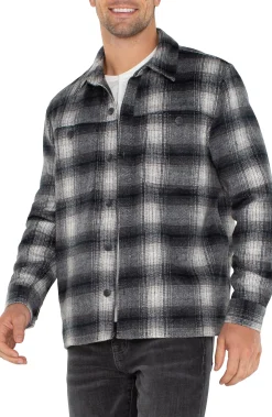 Jackets & Blazers-Liverpool Los Angeles SHIRT JACKET Navygreymulti