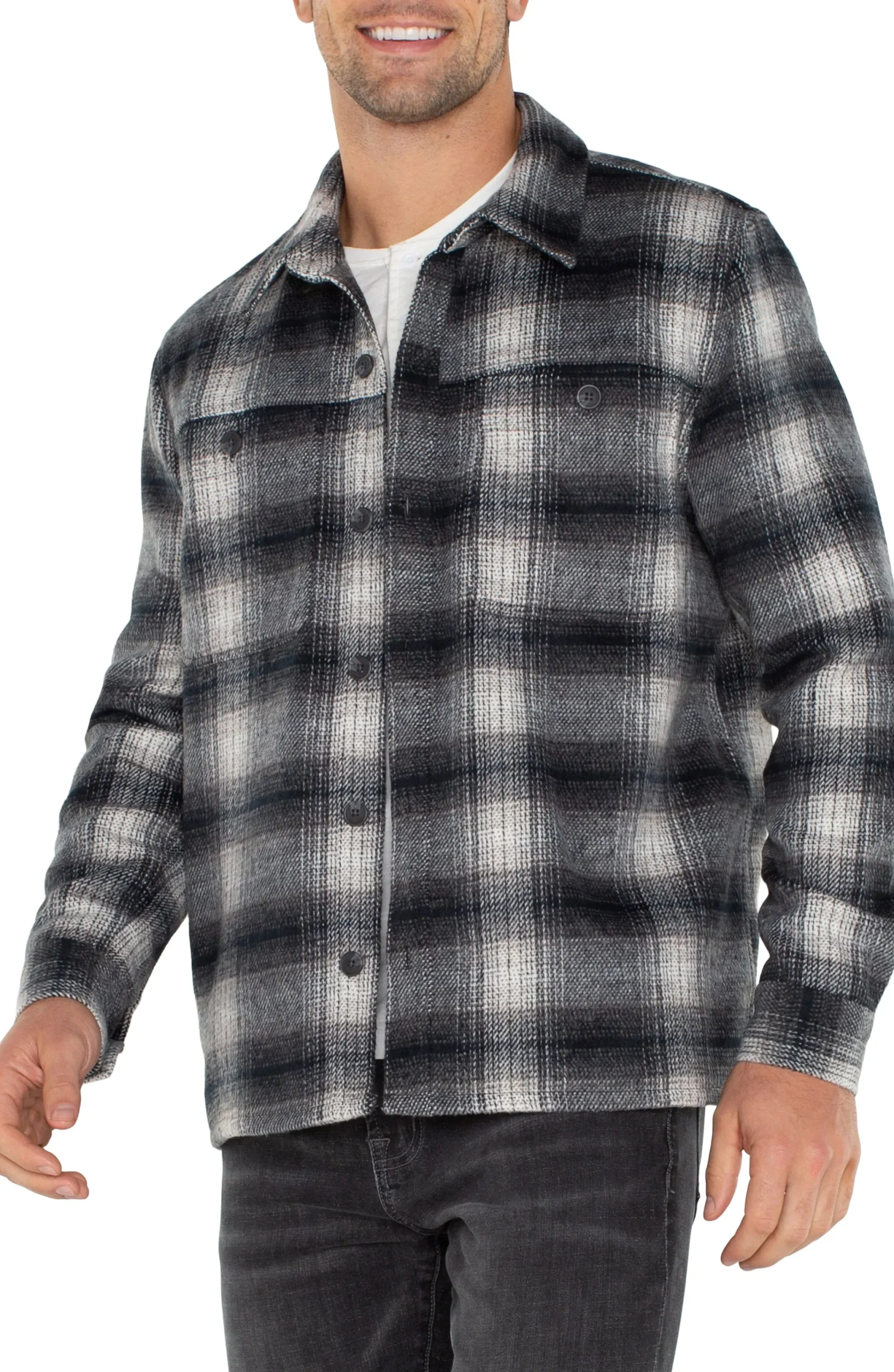 Jackets & Blazers-Liverpool Los Angeles SHIRT JACKET Navygreymulti