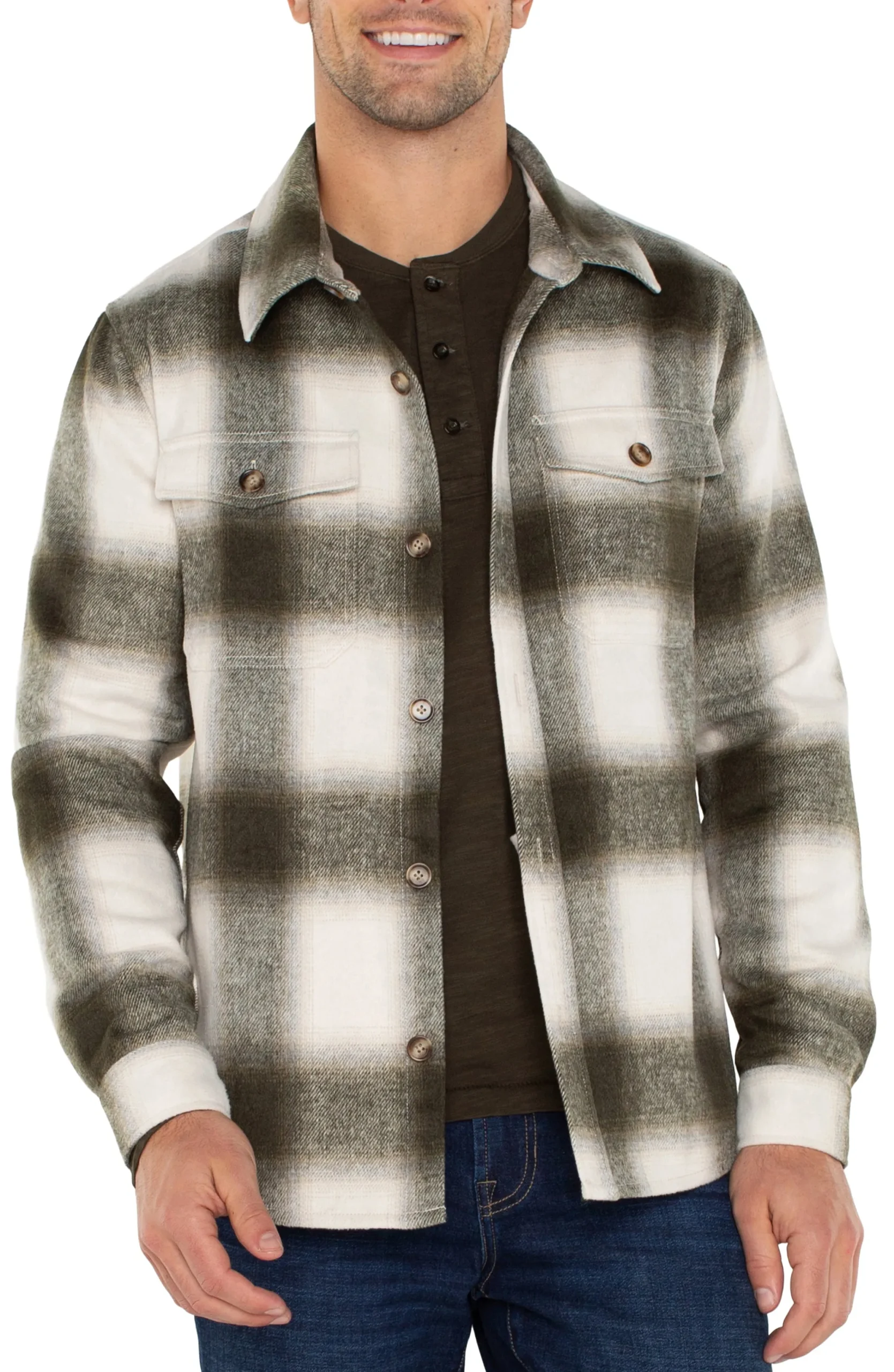 Jackets & Blazers-Liverpool Los Angeles SHIRT JACKET Ivoryolivemulti