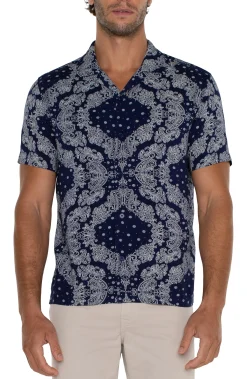 Shirts-Liverpool Los Angeles SHORT SLEEVE CAMP SHIRT Eclipseporcelain