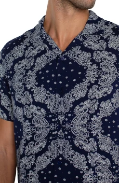 Shirts-Liverpool Los Angeles SHORT SLEEVE CAMP SHIRT Eclipseporcelain