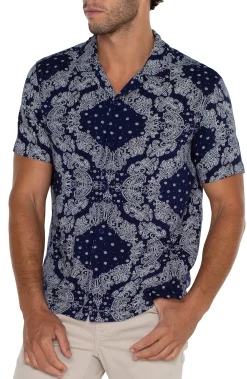 Shirts-Liverpool Los Angeles SHORT SLEEVE CAMP SHIRT Eclipseporcelain