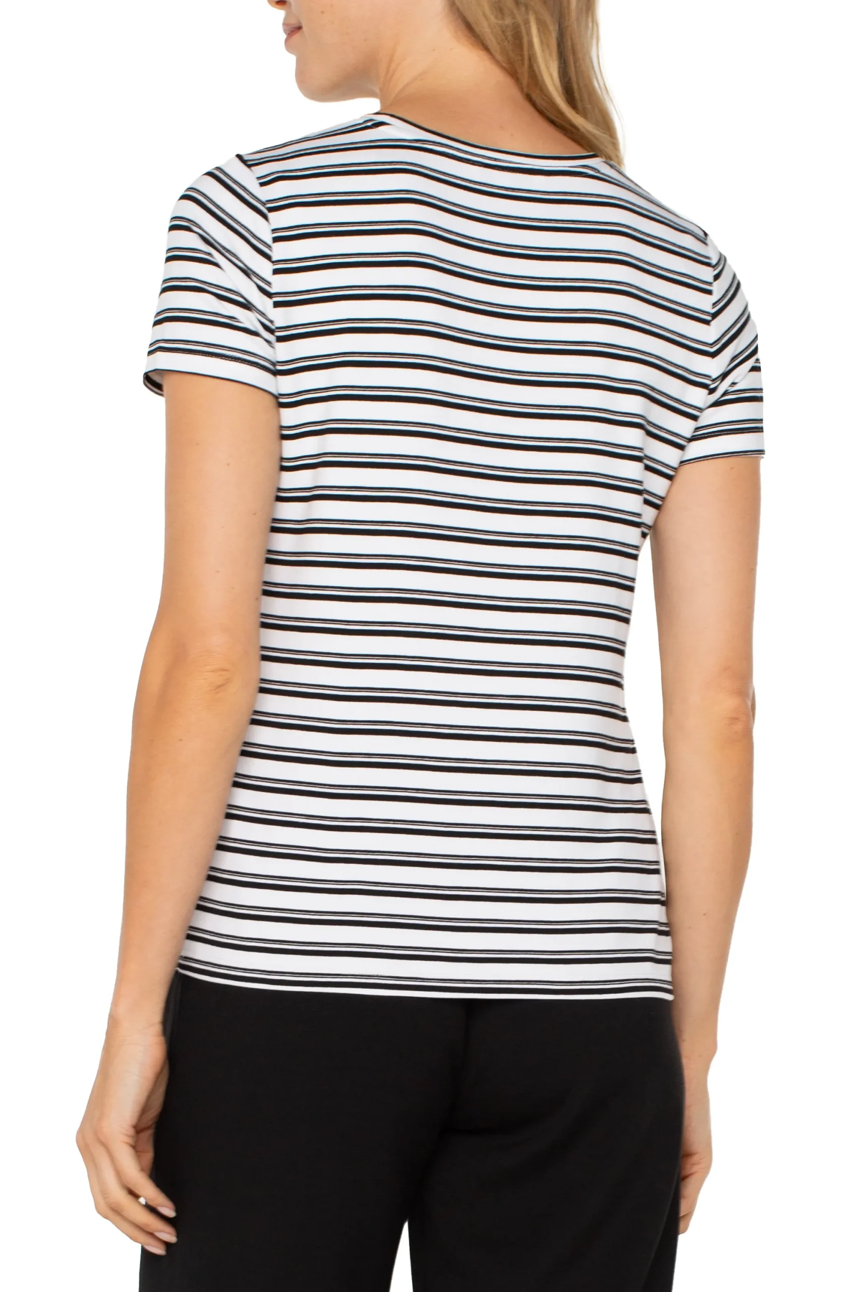 Tees-Liverpool Los Angeles SHORT SLEEVE CREW NECK CLASSIC KNIT TEE Whiteblackstripe