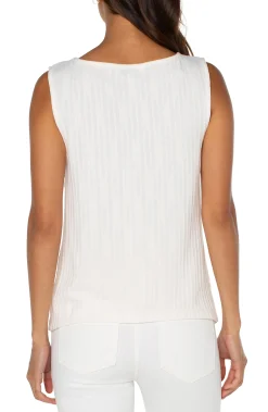 Tees-Liverpool Los Angeles SLEEVELESS BOAT NECK KNIT TOP Frenchcream