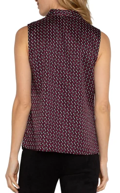 Tops|Tops-Liverpool Los Angeles SLEEVELESS PLEATED NECK WOVEN BLOUSE Starrubydot