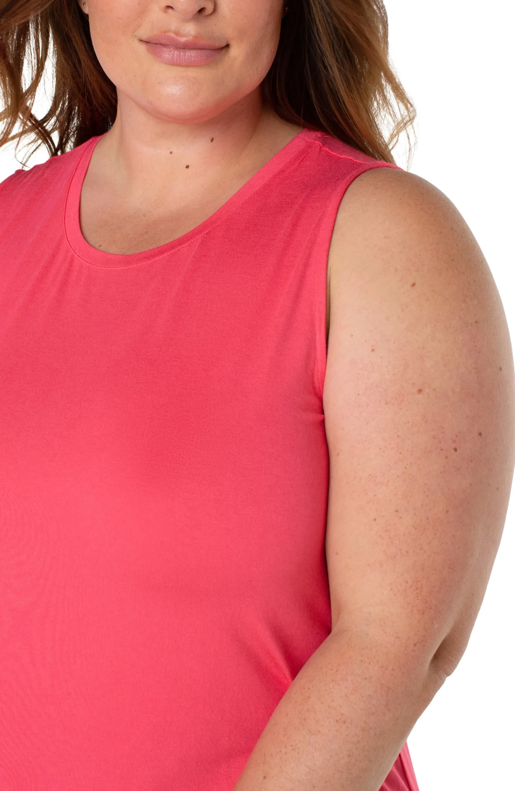 Tops-Liverpool Los Angeles SLEEVELESS SCOOP NECK TANK Watermelon