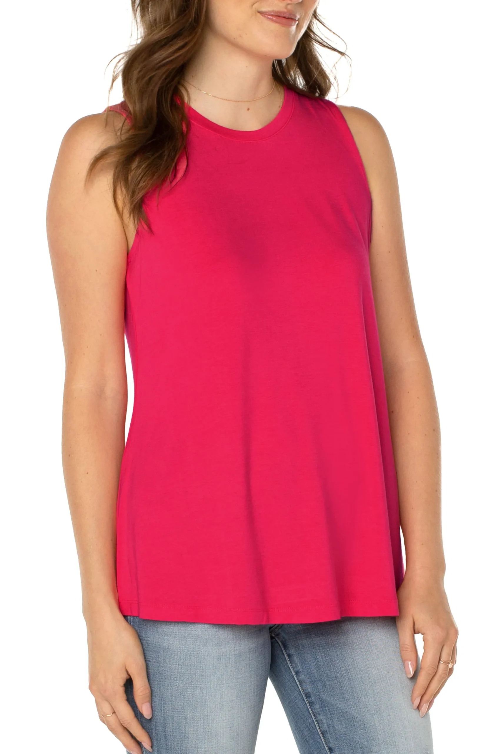 Tees-Liverpool Los Angeles SLEEVELESS SCOOP NECK TANK Pinkpunch