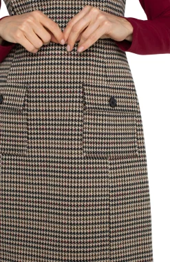 Dresses-Liverpool Los Angeles SLEEVELESS SHIFT DRESS Blacktanhoundstooth