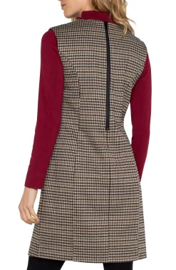 Dresses-Liverpool Los Angeles SLEEVELESS SHIFT DRESS Blacktanhoundstooth