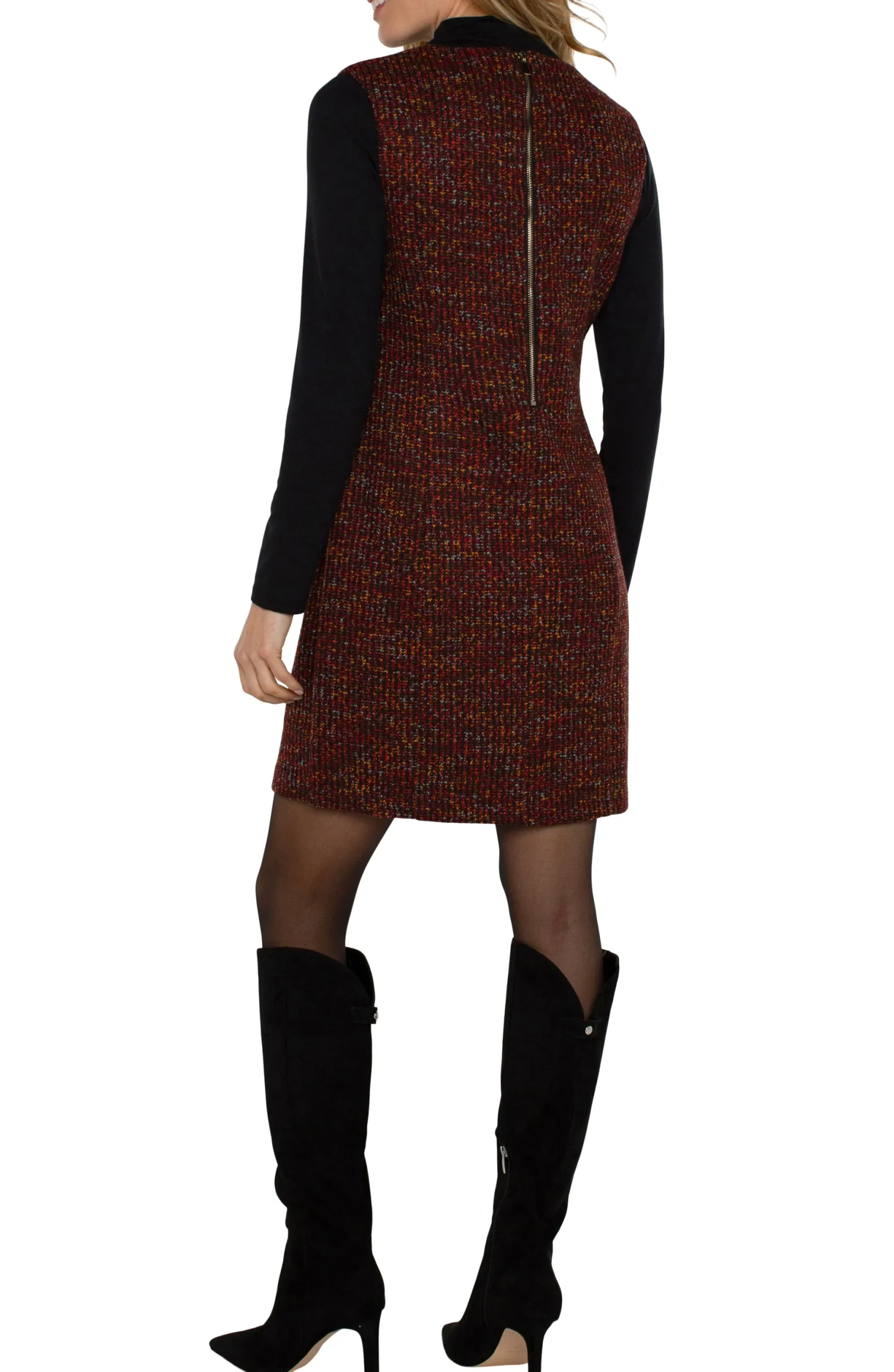 Dresses-Liverpool Los Angeles SLEEVELESS SHIFT DRESS Bordeauxmulti