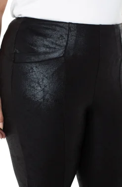 Pants-Liverpool Los Angeles STELLA KICK FLARE WITH WELT POCKETS Blackcracklecoated