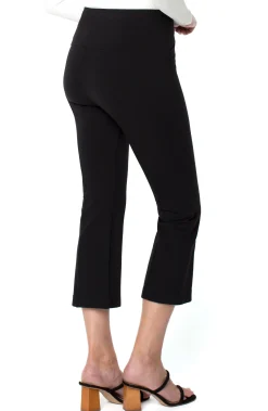 Knit Pull-On|Pants-Liverpool Los Angeles STELLA KICK FLARE WITH WELT POCKETS Black