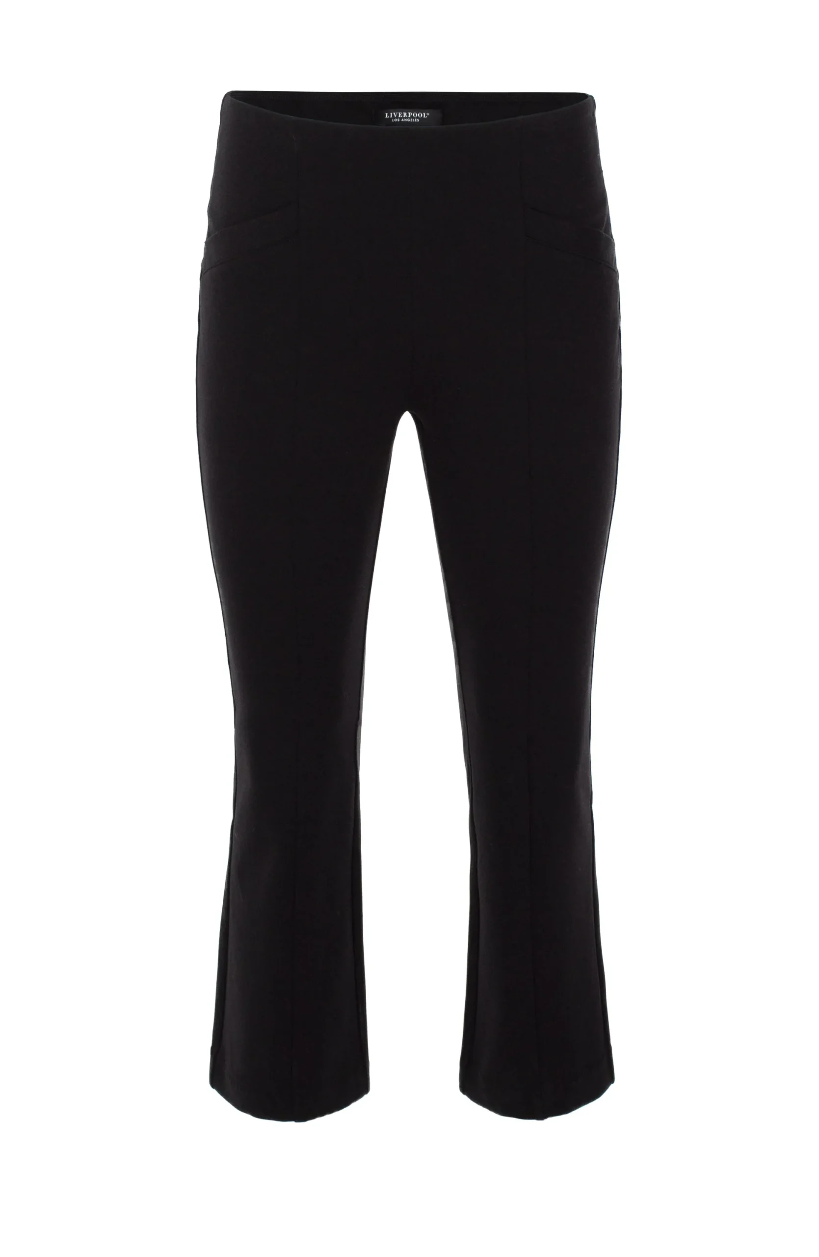 Knit Pull-On|Pants-Liverpool Los Angeles STELLA KICK FLARE WITH WELT POCKETS Black