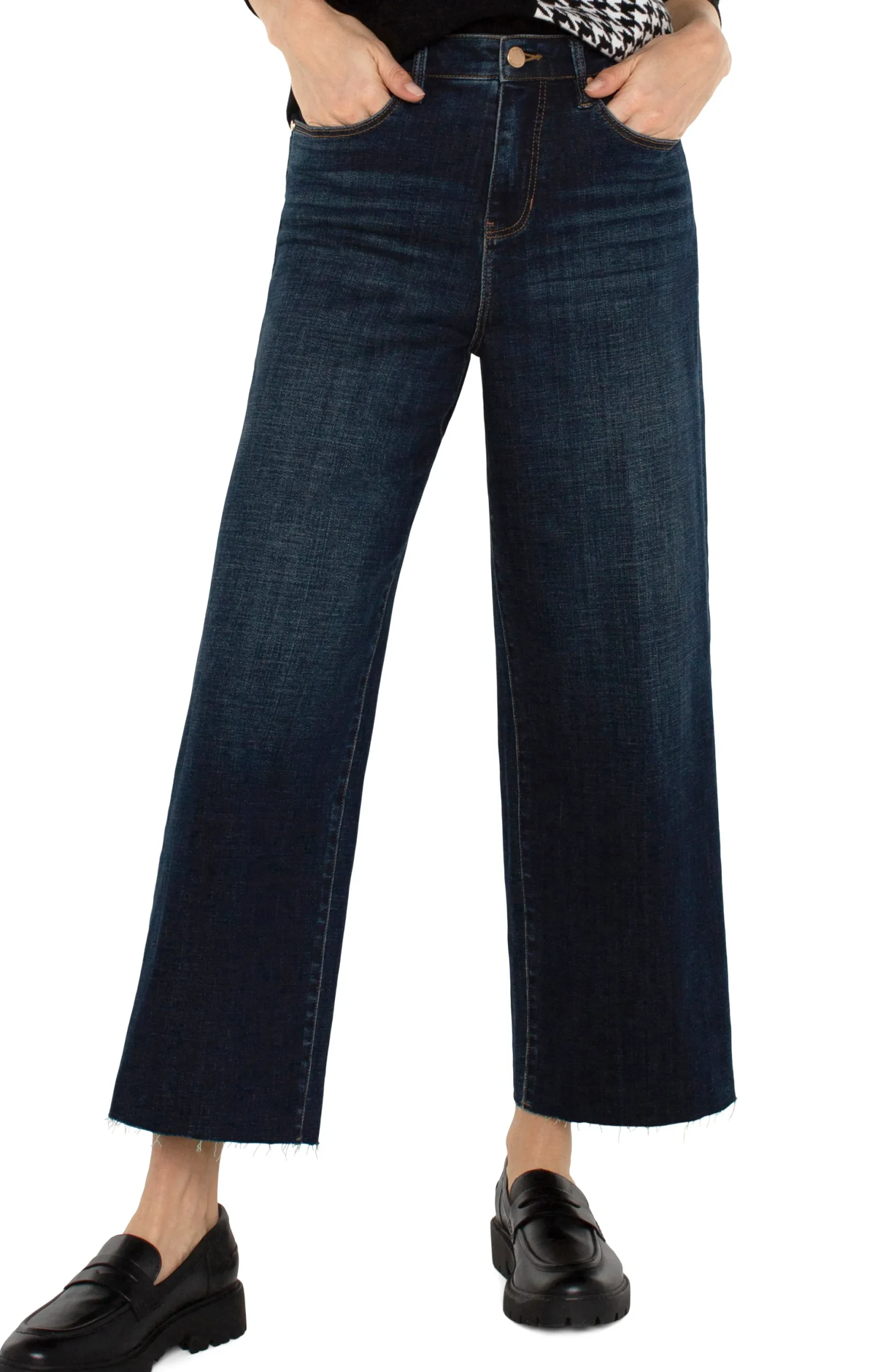 Wide-Leg|Jeans-Liverpool Los Angeles STRIDE HI-RISE WITH CUT HEM Eastmoor