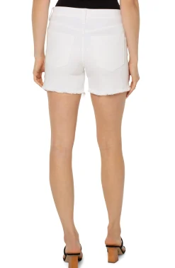 Shorts|Shorts-Liverpool Los Angeles THE GIA GLIDER® SHORT WITH FRAY HEM Brightwhite