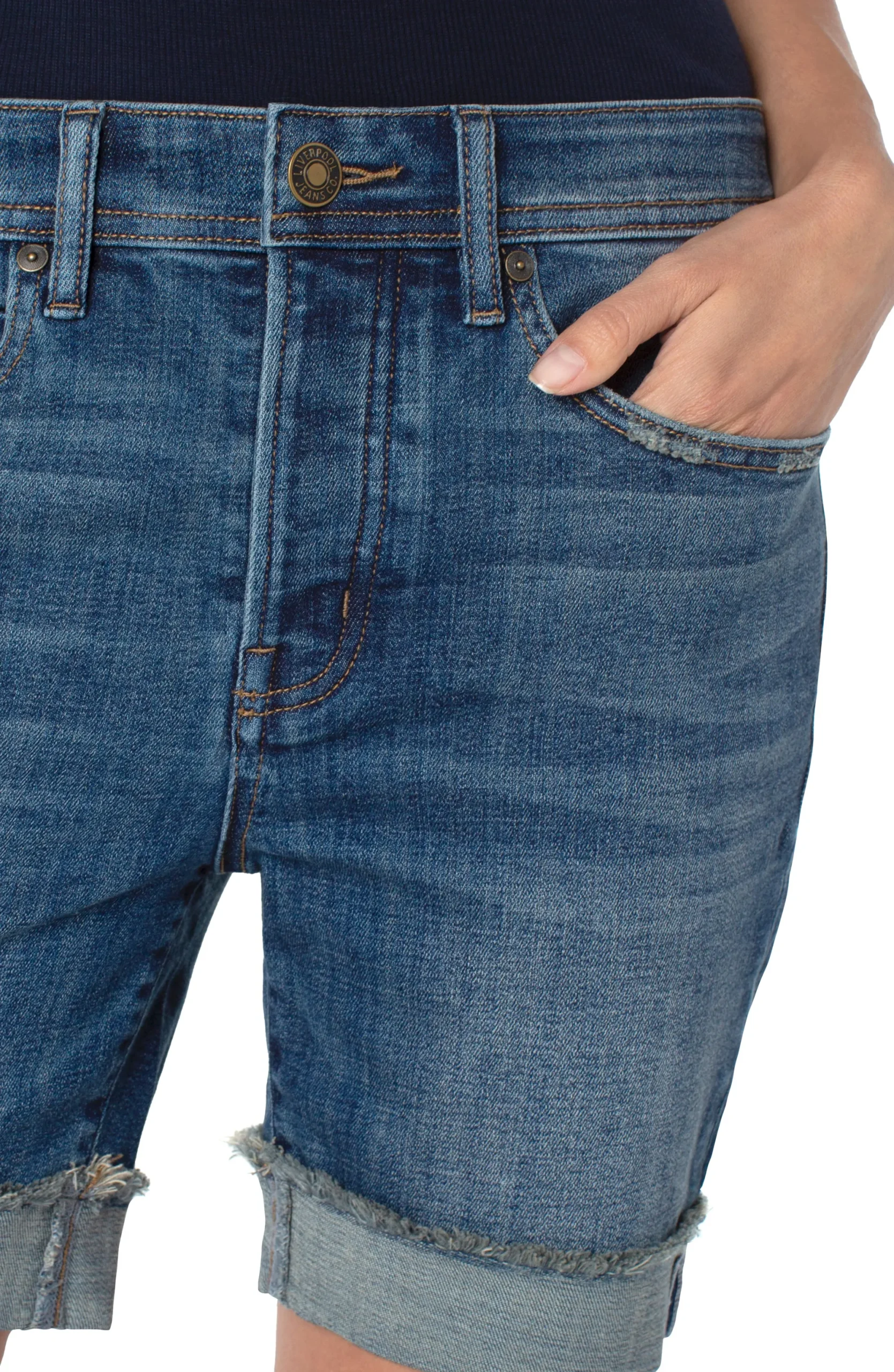 Shorts|Shorts-Liverpool Los Angeles THE KEEPER SHORT WITH FRAY CUFF Lumis