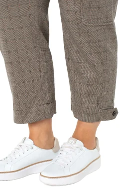 Pants-Liverpool Los Angeles UTILITY CARGO CROP WITH TAB HEM Peppercornplaid