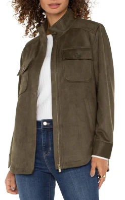 Jackets-Liverpool Los Angeles UTILITY JACKET Olive