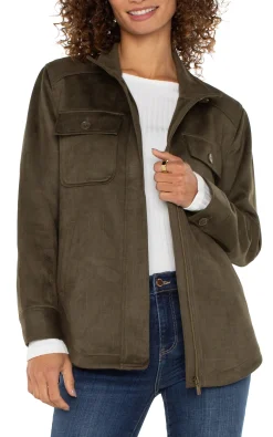 Jackets-Liverpool Los Angeles UTILITY JACKET Olive