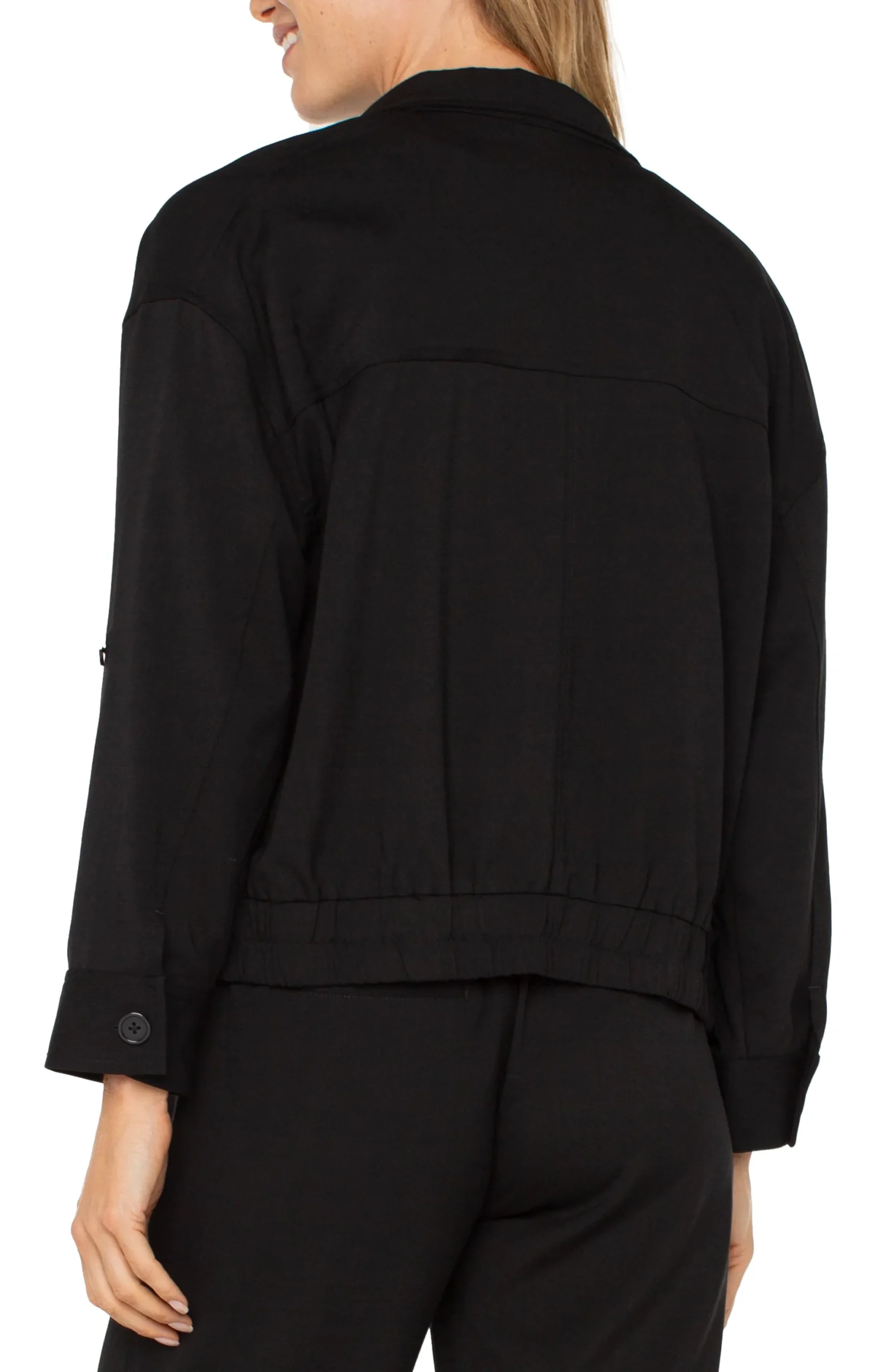 Jackets-Liverpool Los Angeles UTILITY JACKET WITH CINCH HEM Black