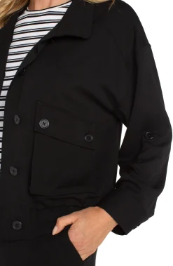 Jackets-Liverpool Los Angeles UTILITY JACKET WITH CINCH HEM Black