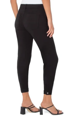 Utility Pants-Liverpool Los Angeles UTILITY JOGGER WITH SNAP HEM Black