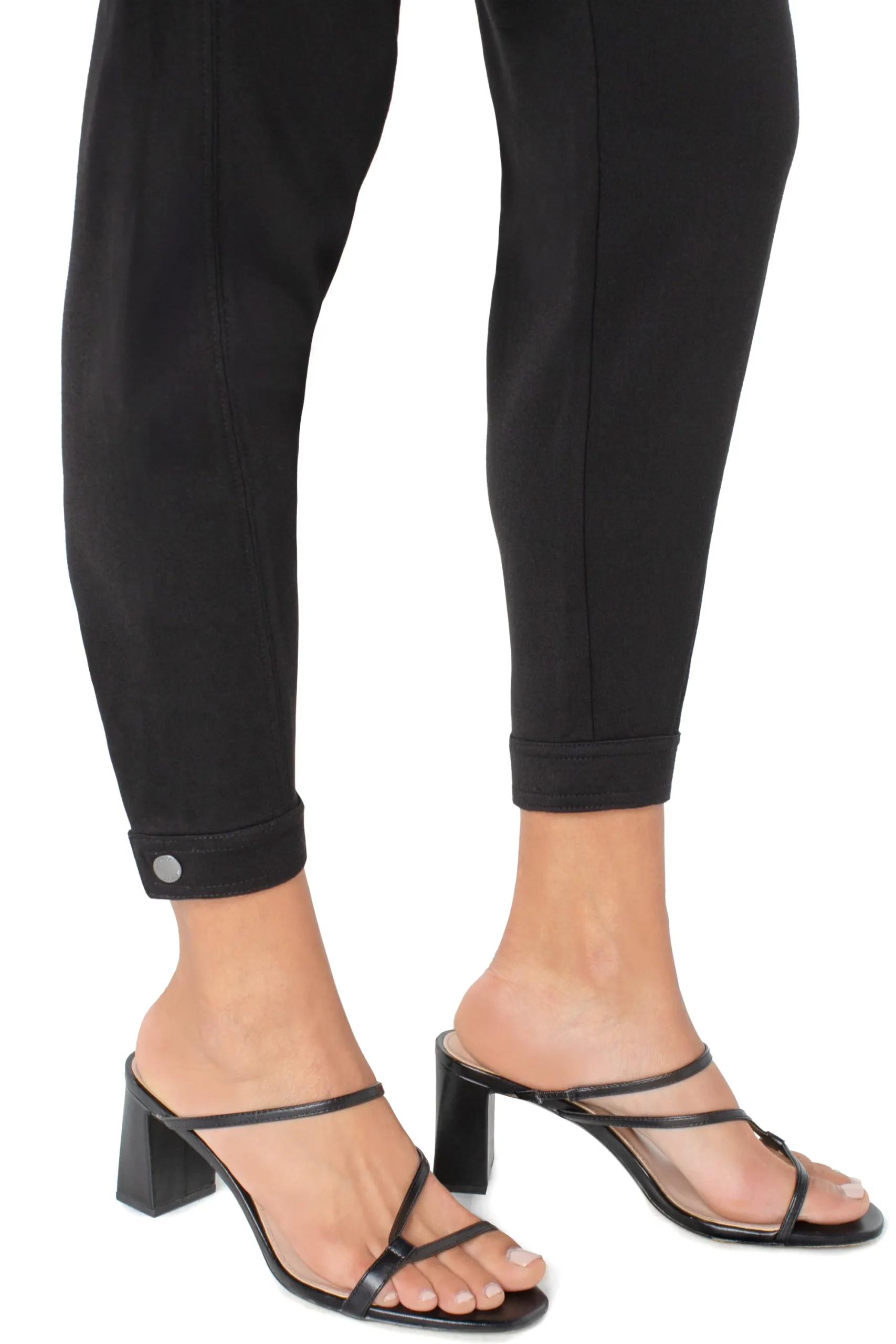 Utility Pants-Liverpool Los Angeles UTILITY JOGGER WITH SNAP HEM Black