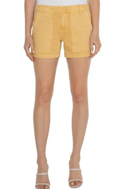 Shorts|Shorts-Liverpool Los Angeles UTILITY SHORT WITH FLAP POCKETS Flaxengold